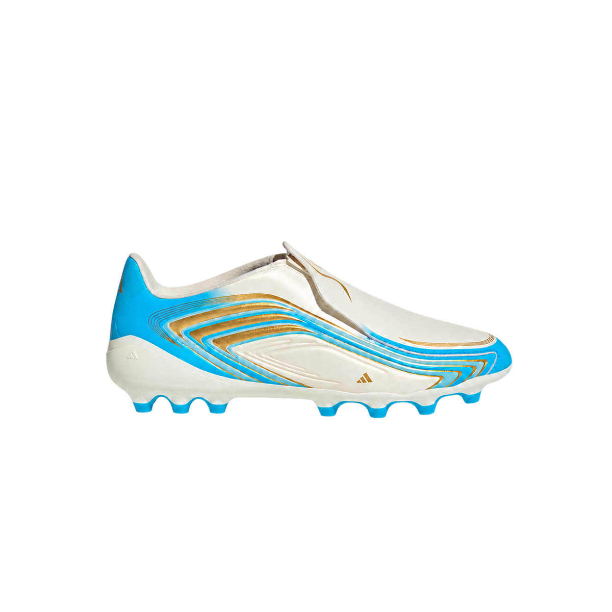 adidas F50 Messi League Laceless AG bērnu futbola apavi — sānskats