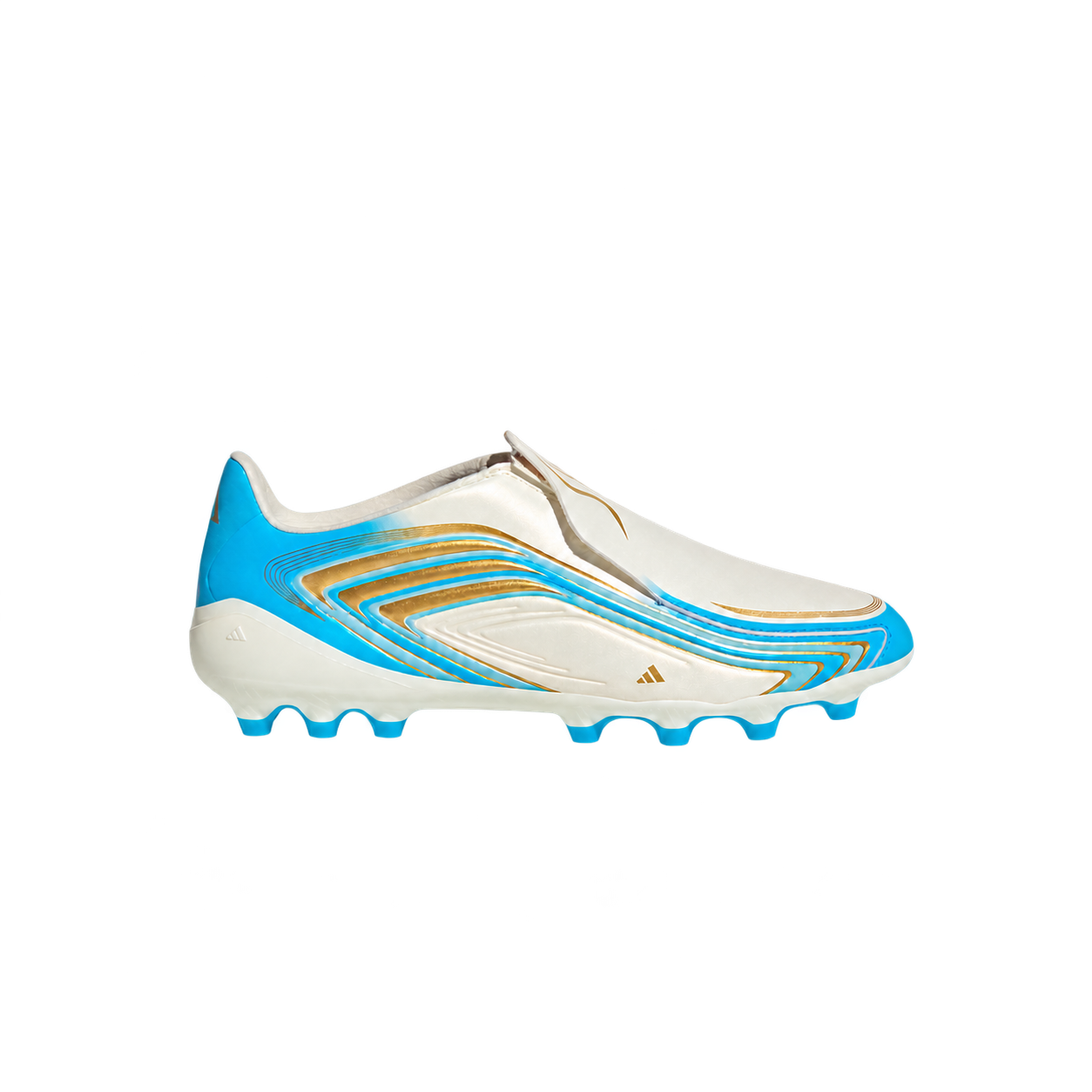 adidas F50 Messi League Laceless AG bērnu futbola apavi — sānskats